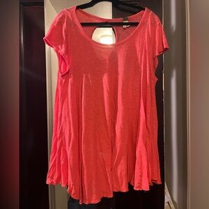 Free People Short Sleeve Pink Tunic